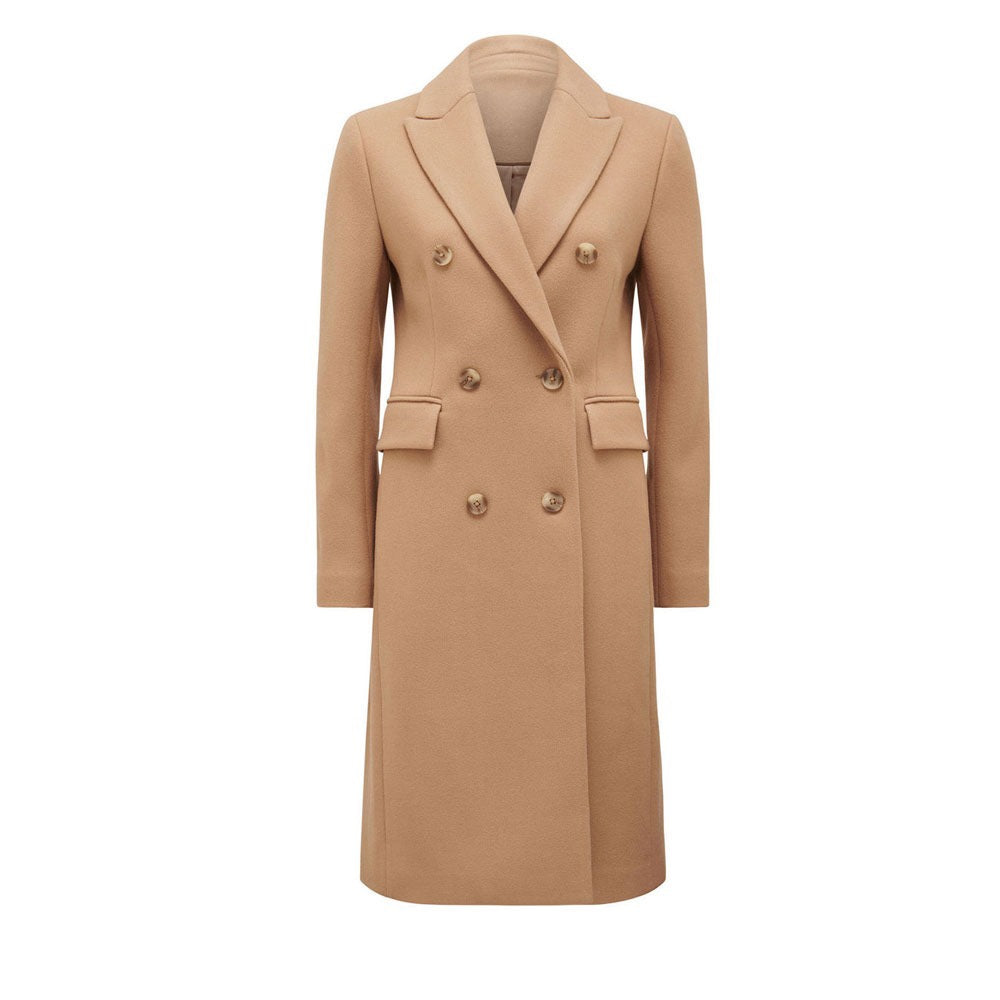 SOFIE™ Lange Bruine/Wol-Look Jas