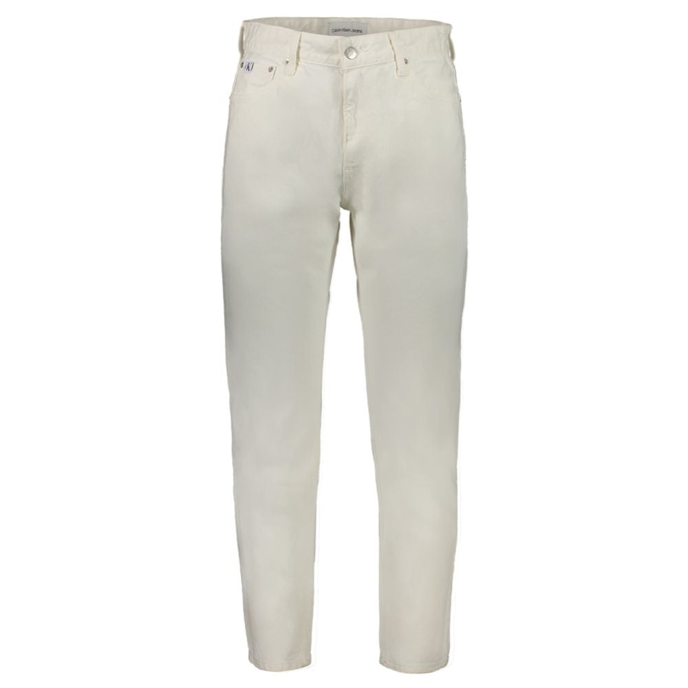 Calvin Klein White Cotton Jeans per a home