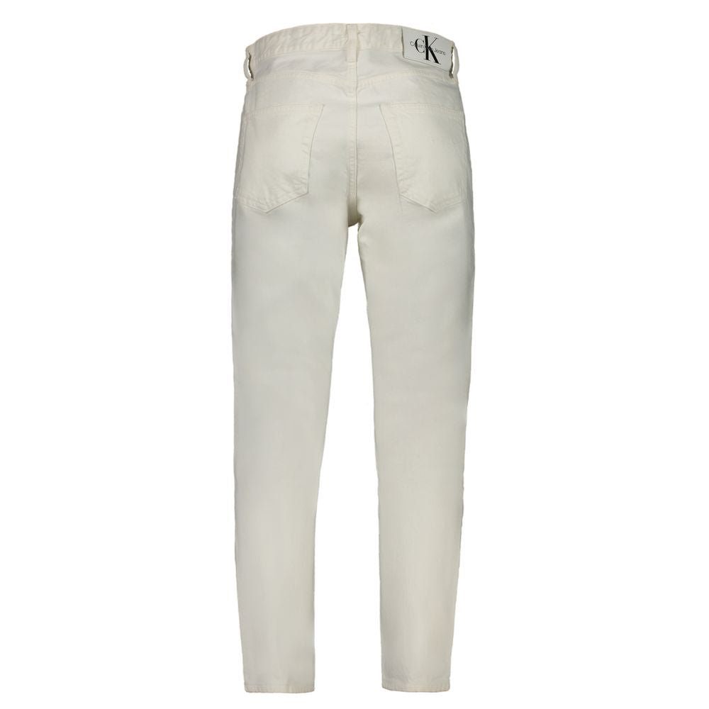 Calvin Klein White Cotton Jeans per a home