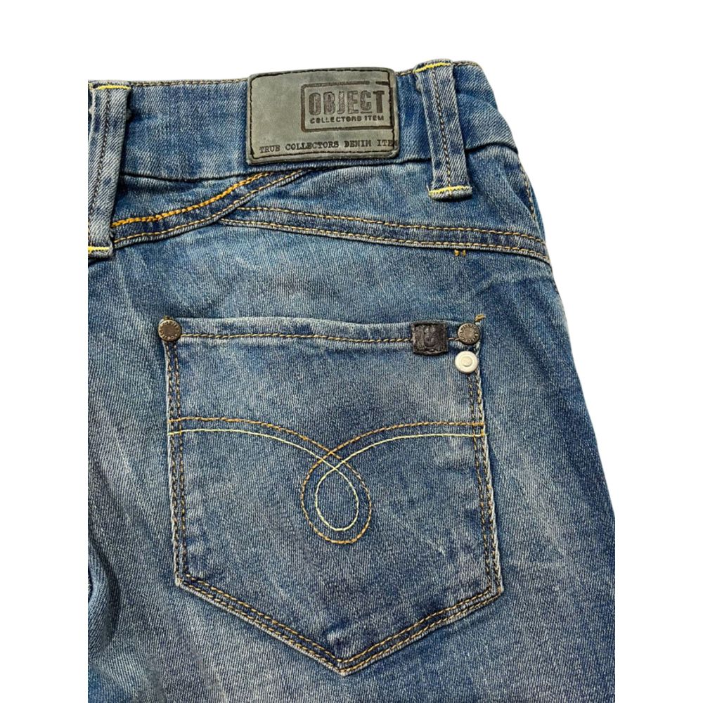 Object Blue Cotton Kvinders Jeans