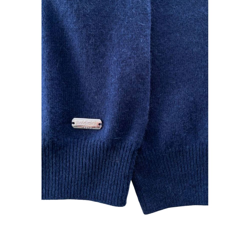 Baldinini Trend Blue Cashmere Herresweater