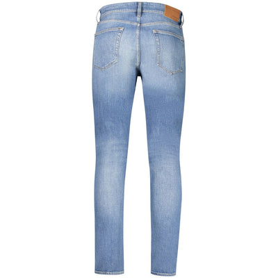 Tommy Hilfiger Blu Cotton Jean ajustat i escurçat per a home