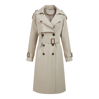 SIGNE™ Lang Beige Trenchfrakke