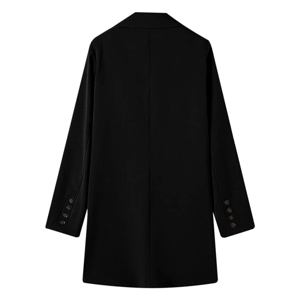 NOOR™ Lange Zwarte Blazer Jas