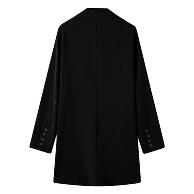 NOOR™ Lange Zwarte Blazer Jas