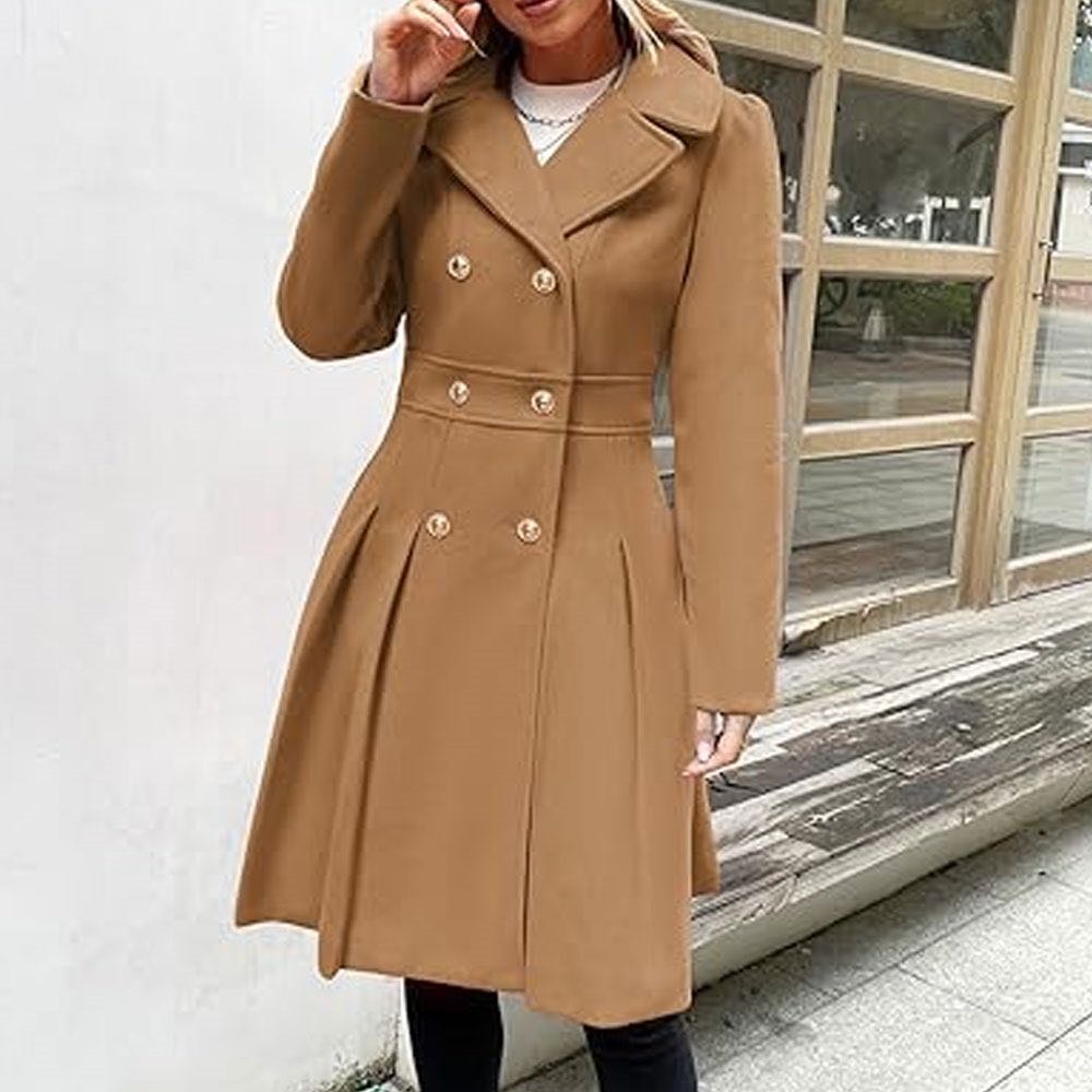 INGRID™ Lange Bruine Winterjas