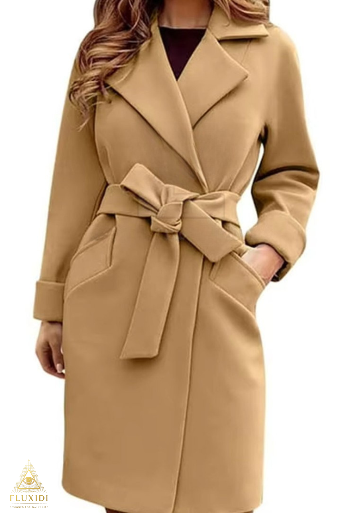 ELIN™ gecoate jas met ceintuur